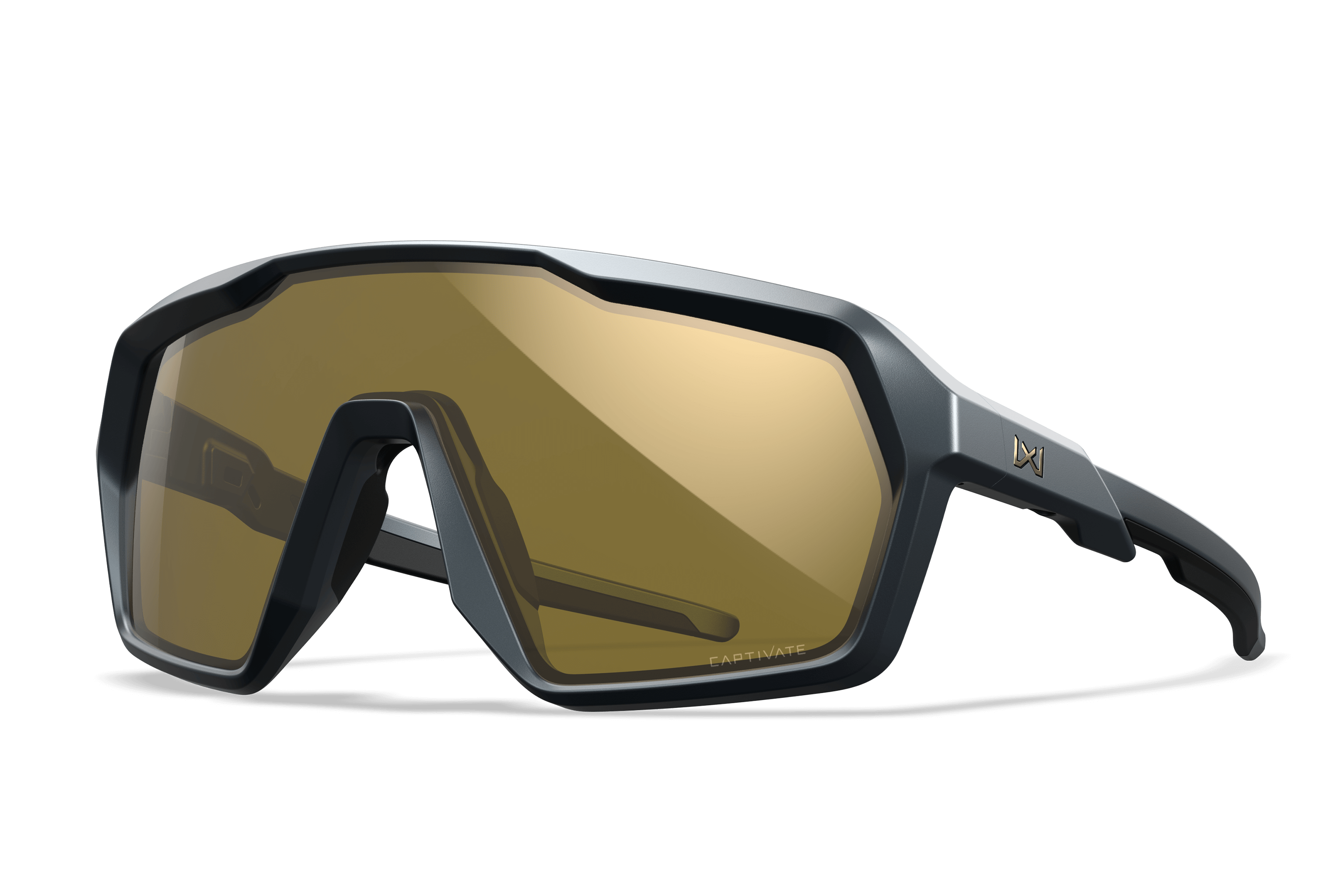 WX Citadel Sunglasses - CAPTIVATE™ Gold Mirror Lenses Grey Frame