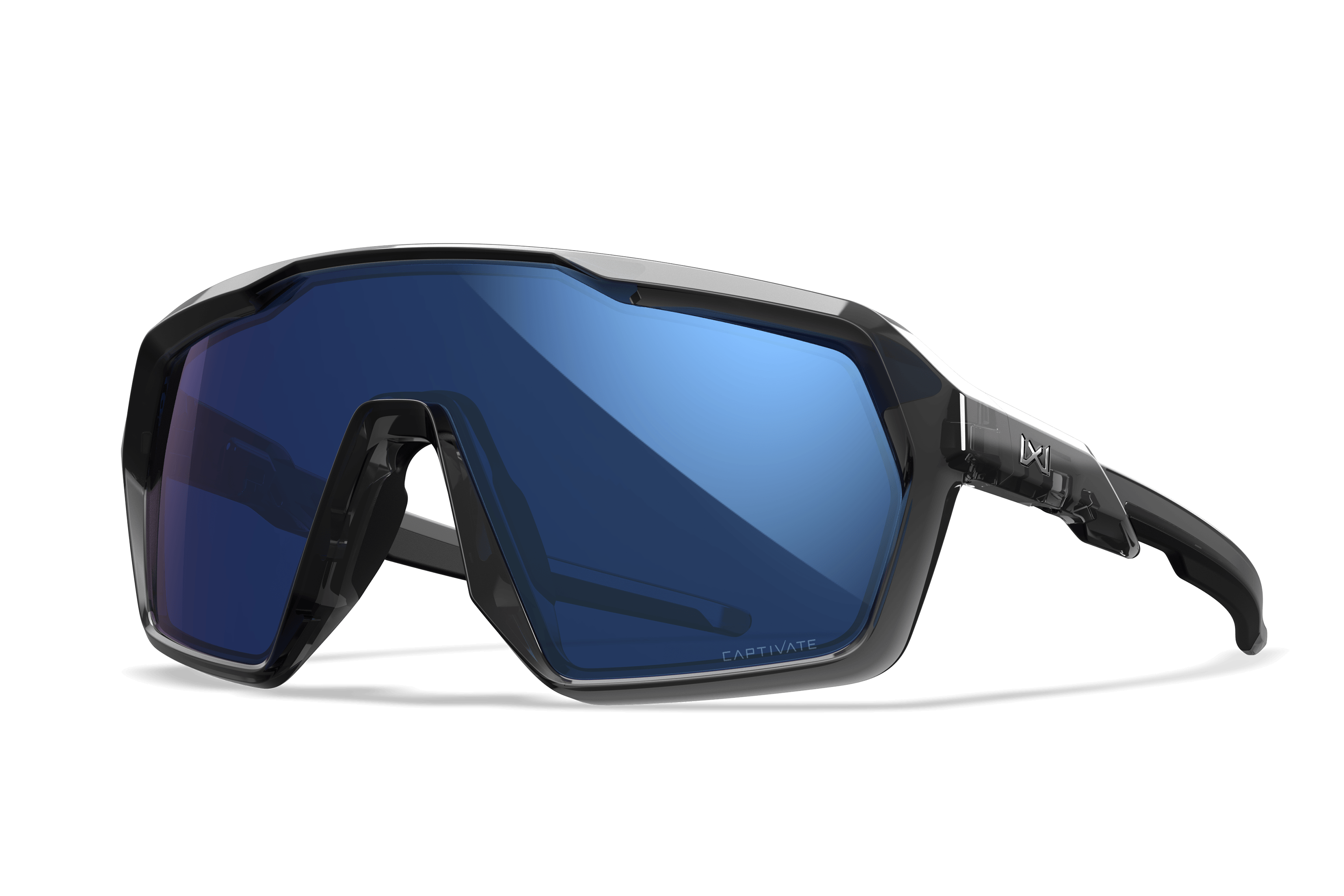 WX Citadel Sunglasses - CAPTIVATE™ Blue Mirror Lenses Gloss