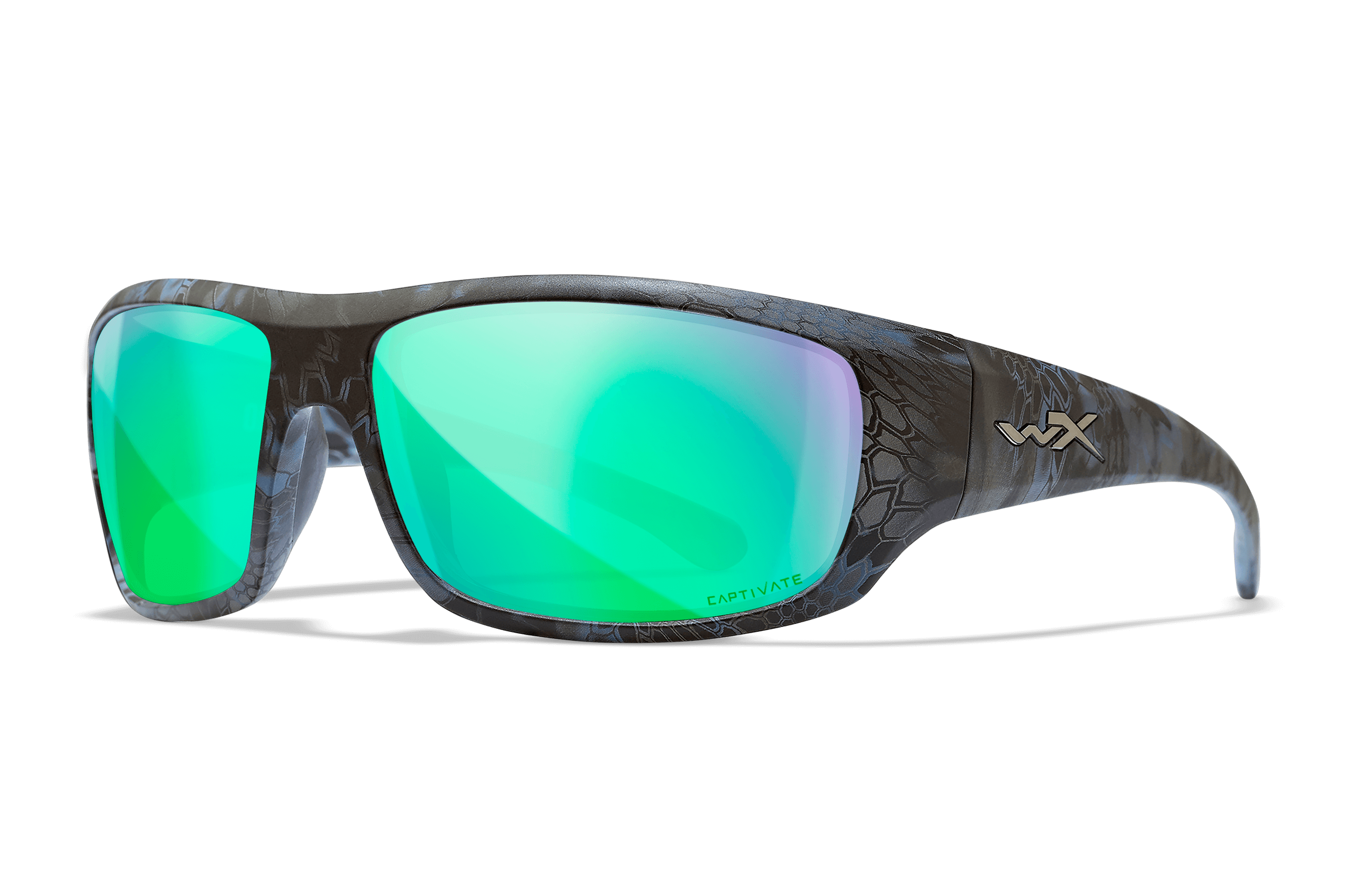 Kryptek® WX Omega Sunglasses - CAPTIVATE™ Polarized Green Mirror