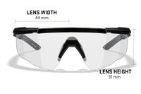 Saber Advanced 303 Lens width and height measurements