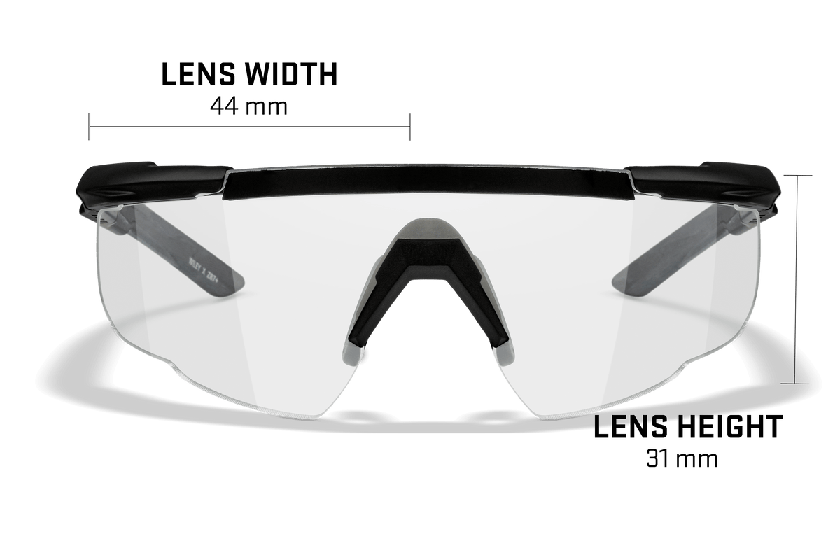 Saber Advanced 303 Lens width and height measurements