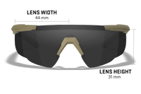Saber Advanced 308T Lens height and width measurements