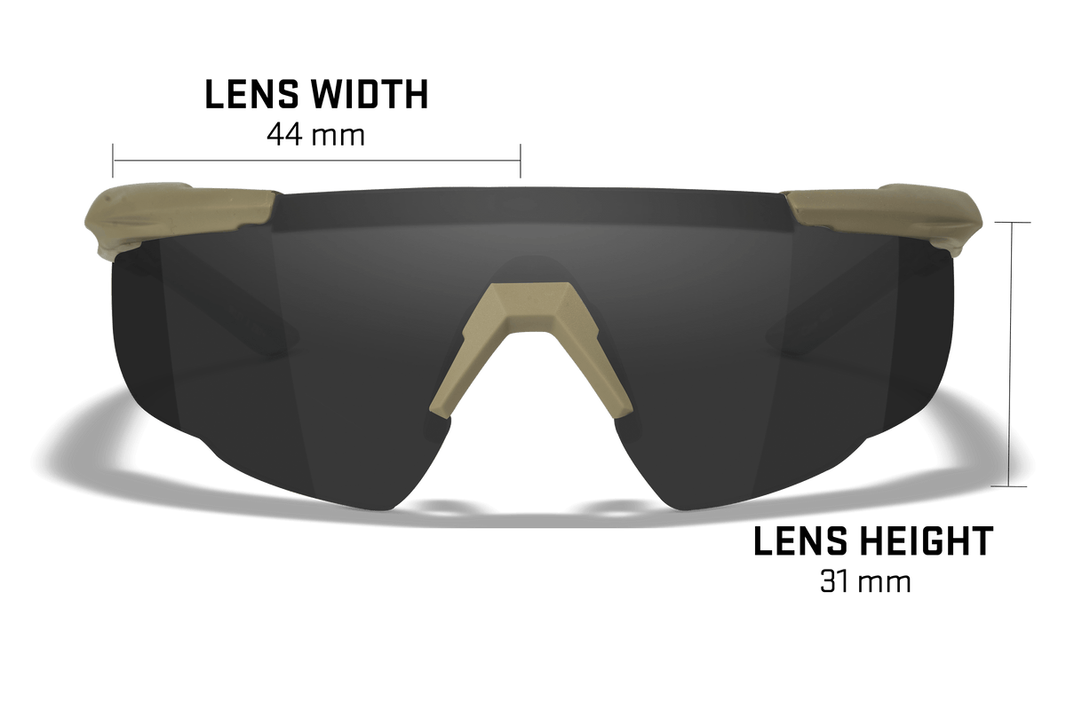 Saber Advanced 308T Lens height and width measurements