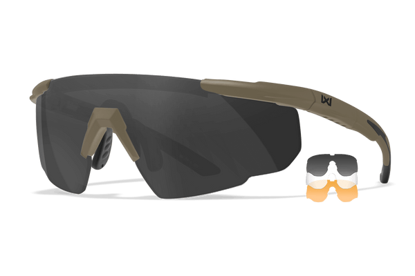 Saber Advanced - Tan Frame Smoke Grey/Clear/Rust Lenses