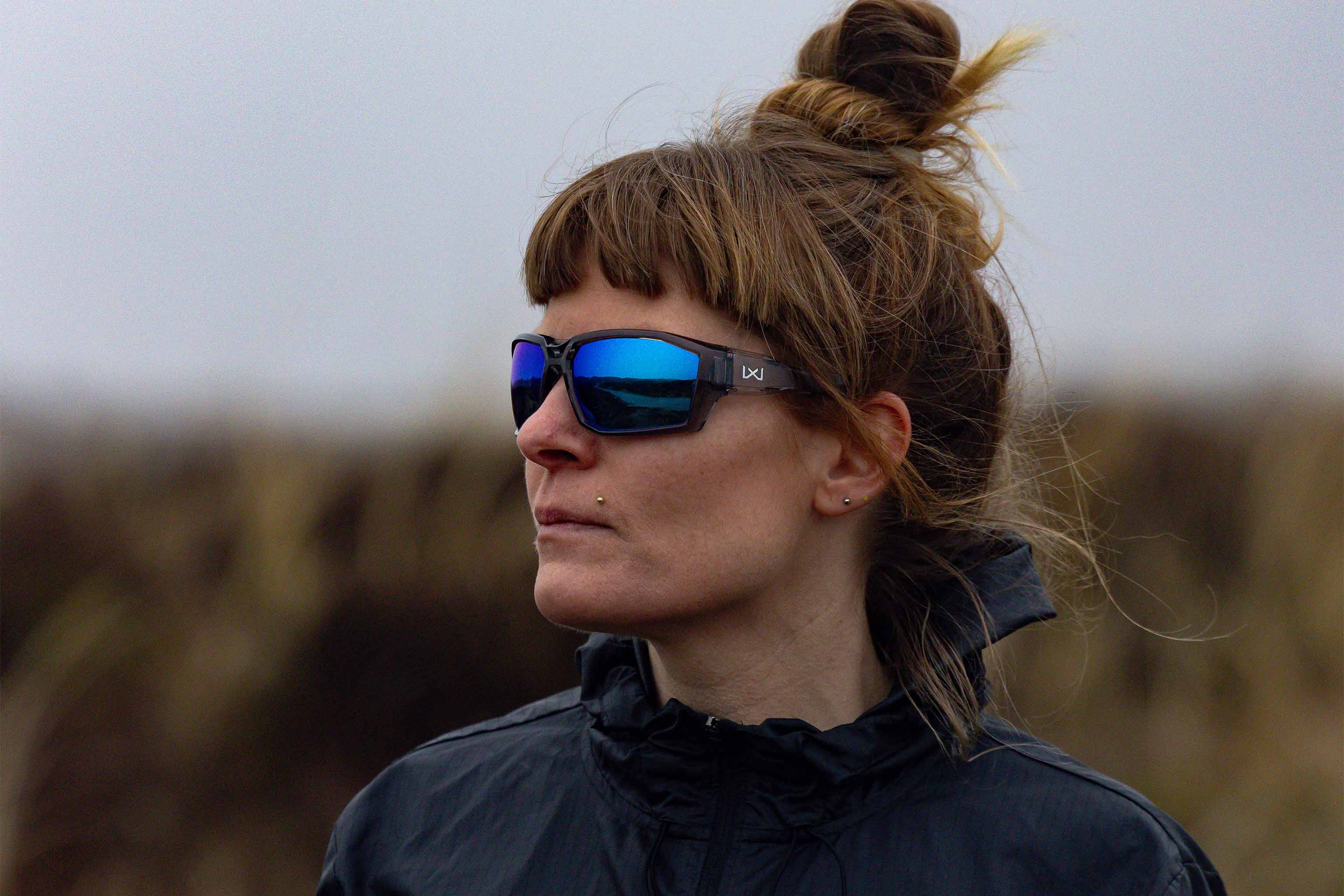 WX Alpine Sunglasses - Blue Lenses Crystal Grey Frame | Wiley X