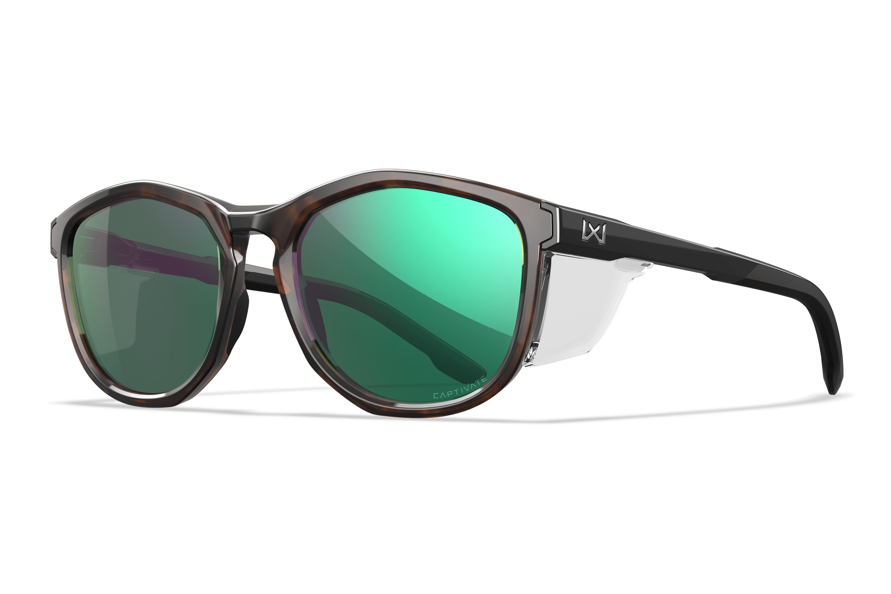 WX Bravo Sunglasses - CAPTIVATE™ Polarized Green Lenses Tortoise
