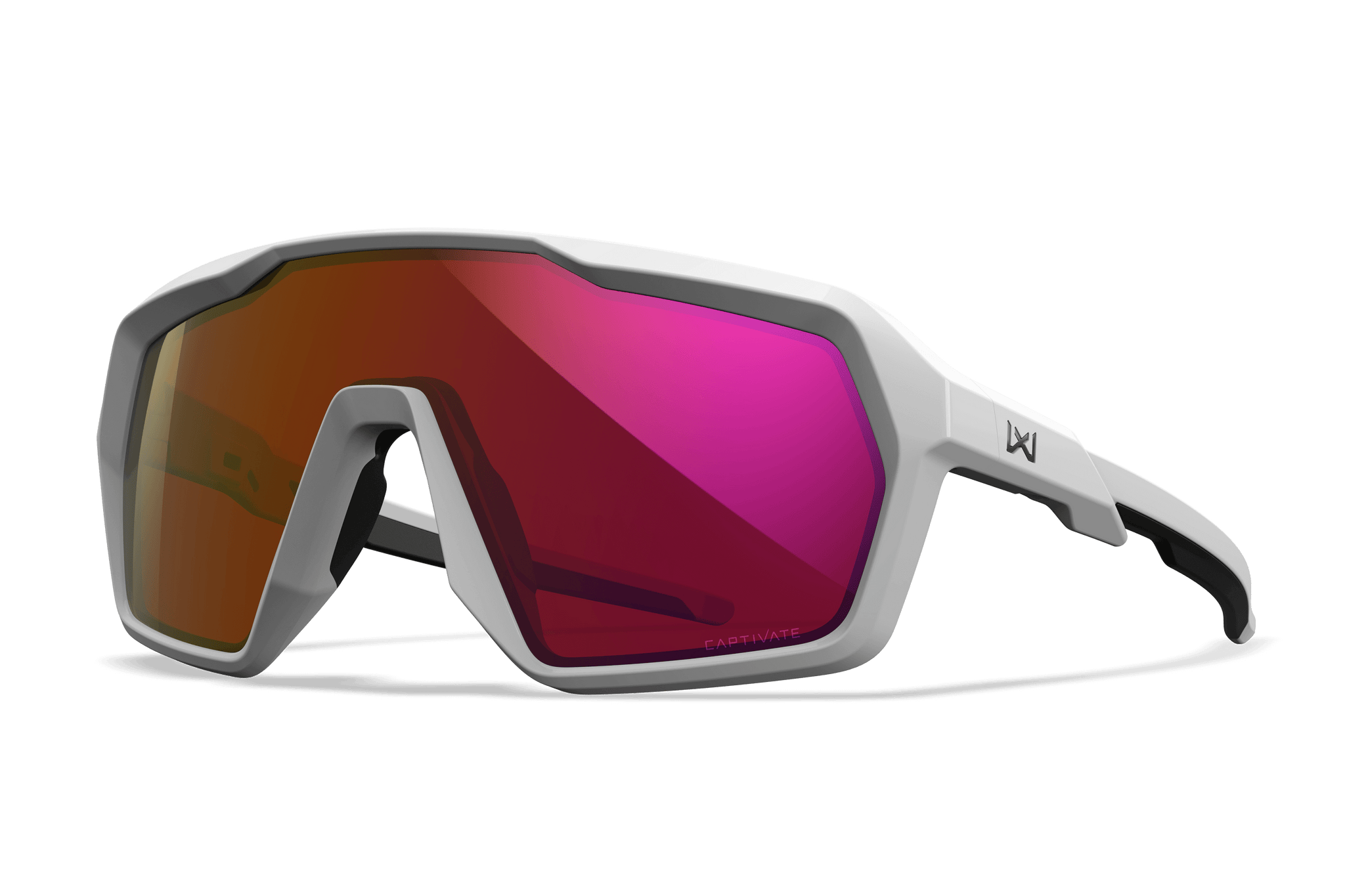 WX Citadel Sunglasses - CAPTIVATE™ Red Mirror Lenses White Frame WX Citadel Sunglasses - CAPTIVATE™ Red Mirror Lenses White Frame