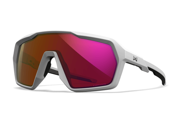 WX Citadel Sunglasses - CAPTIVATE™ Red Mirror Lenses White Frame