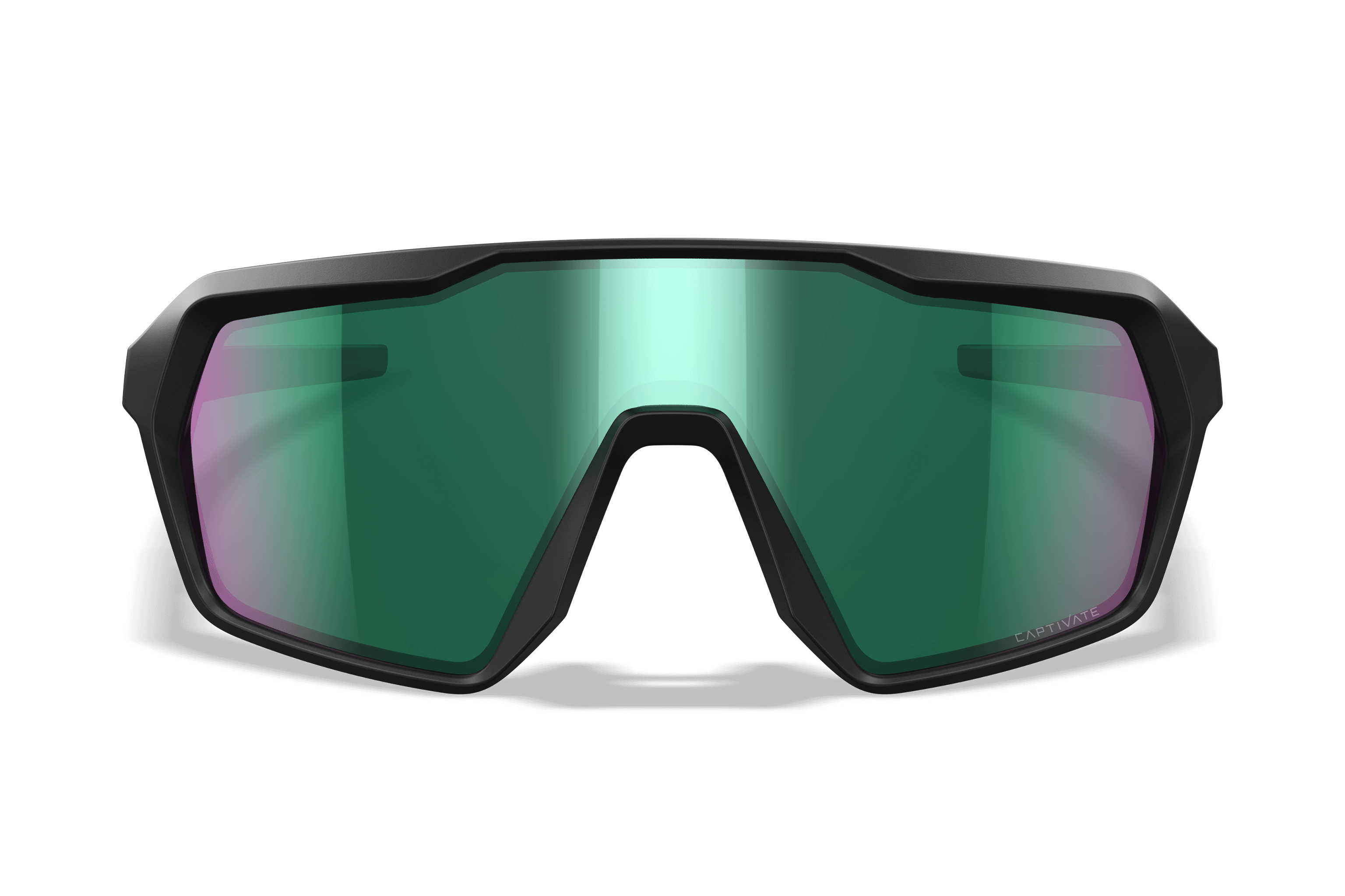 WX Citadel Sunglasses - CAPTIVATE™ Green Mirror Lenses Matte Black