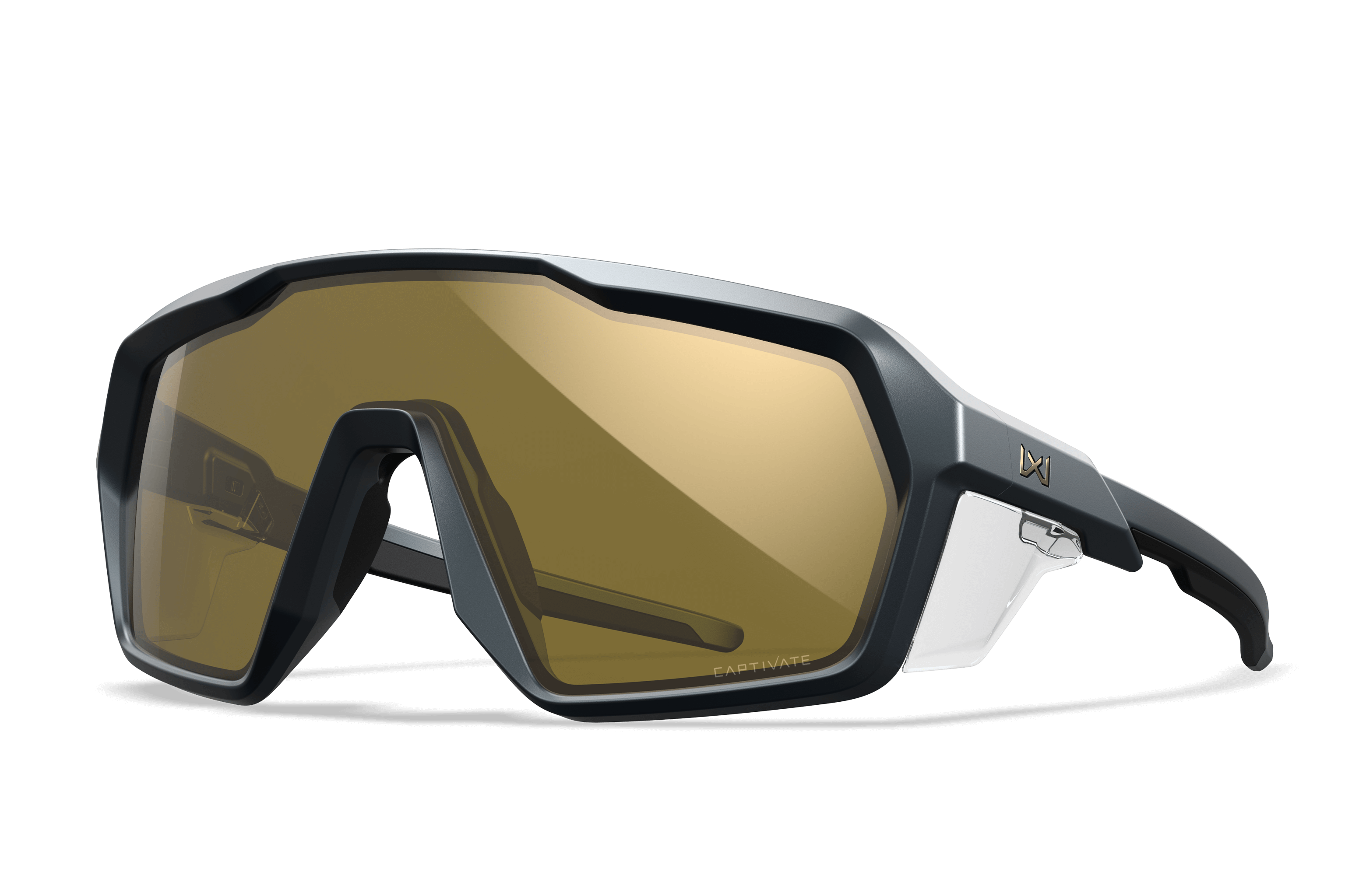 WX Citadel Sunglasses - CAPTIVATE™ Gold Mirror Lenses Grey Frame
