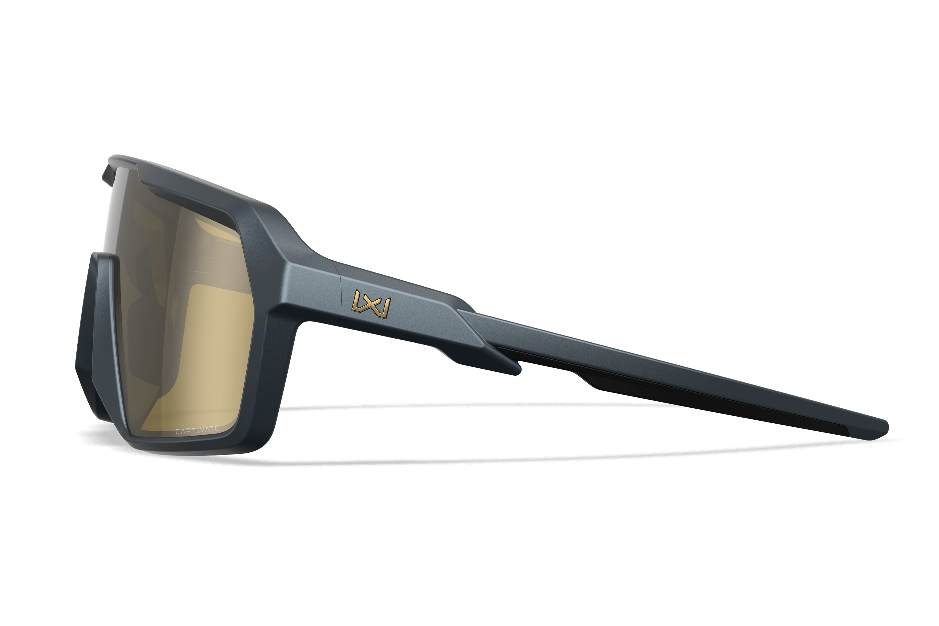 WX Citadel Sunglasses - CAPTIVATE™ Gold Mirror Lenses Grey Frame