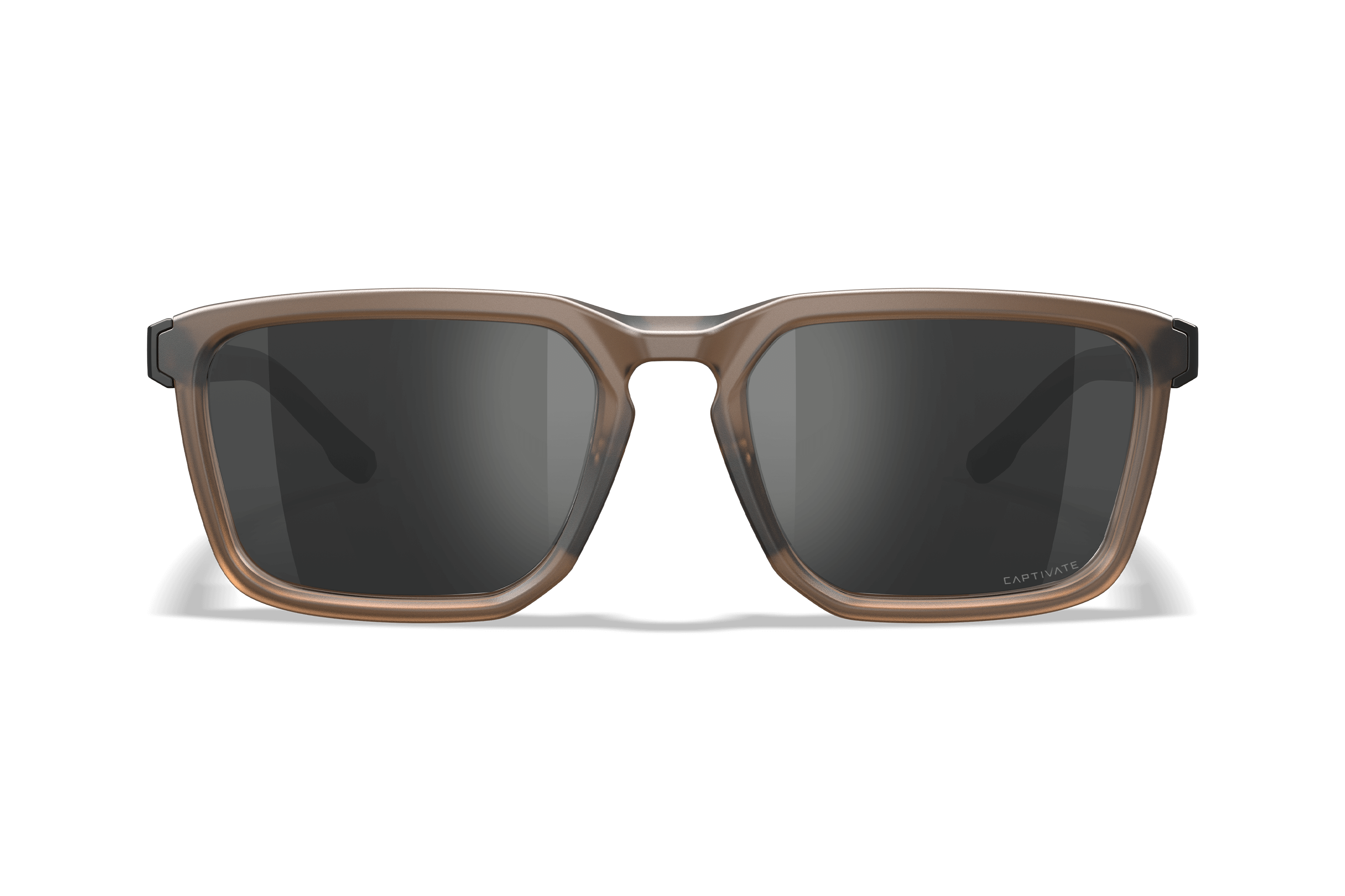 WX Zulu Sunglasses CAPTIVATE™ Polarized Grey Lenses Frosted Tan Frame