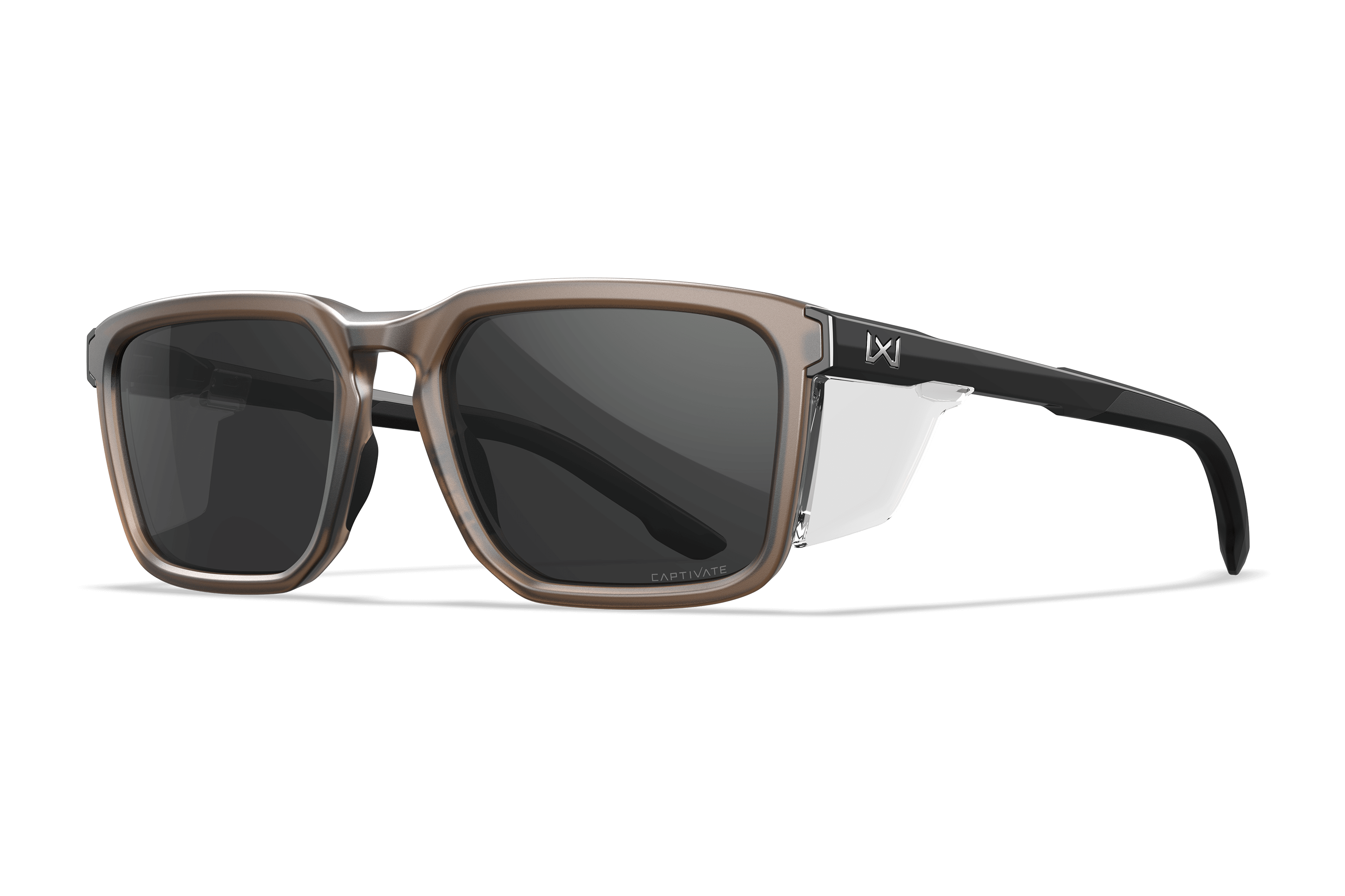 WX Zulu Sunglasses CAPTIVATE™ Polarized Grey Lenses Frosted Tan Frame