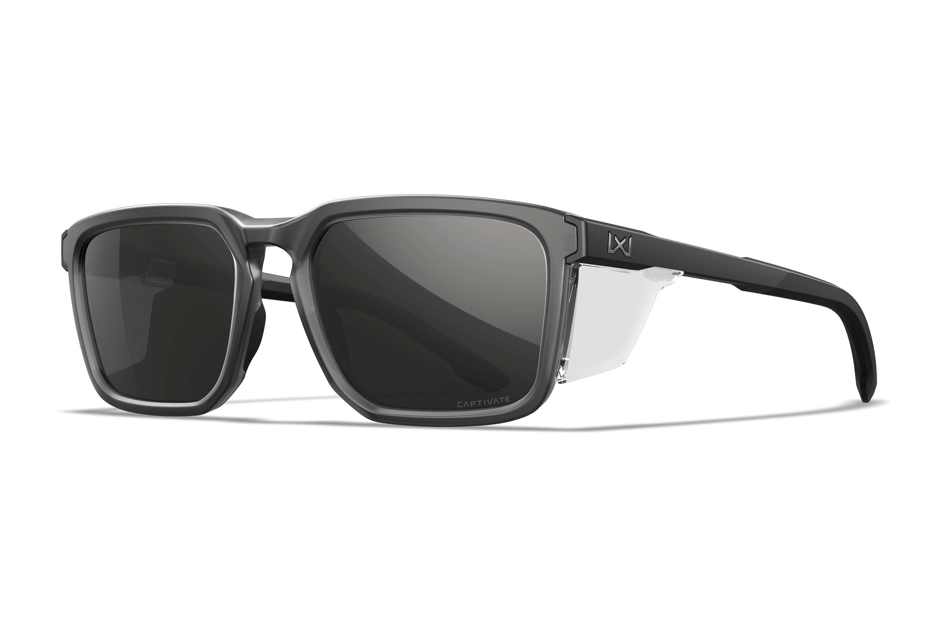 WX Zulu Sunglasses CAPTIVATE™ Polarized Black Mirror Lenses Matte