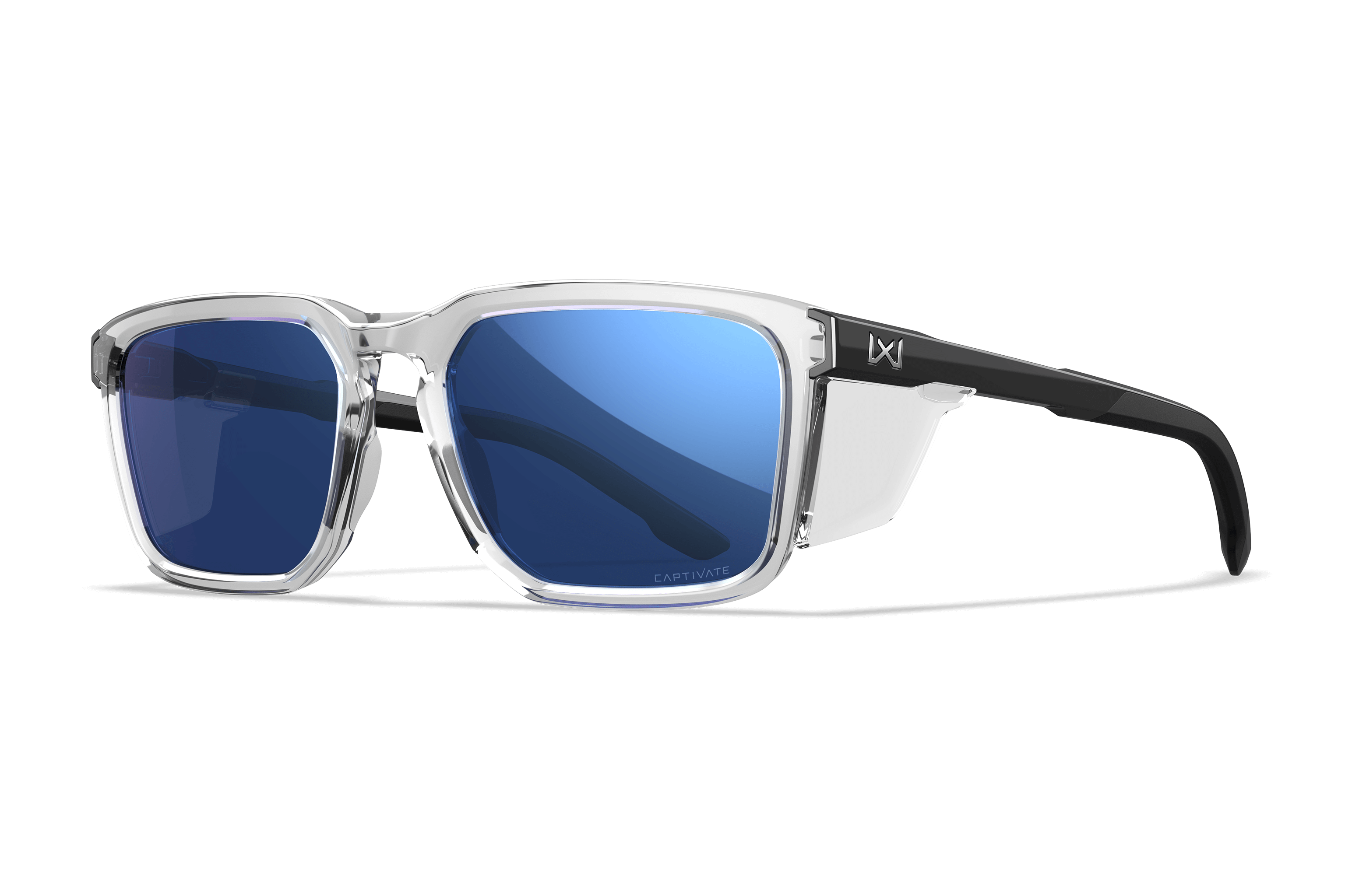 ゼウス　sp WX Zulu Sunglasses CAPTIVATE™ Polarized Blue Mirror Lenses Clear Frame