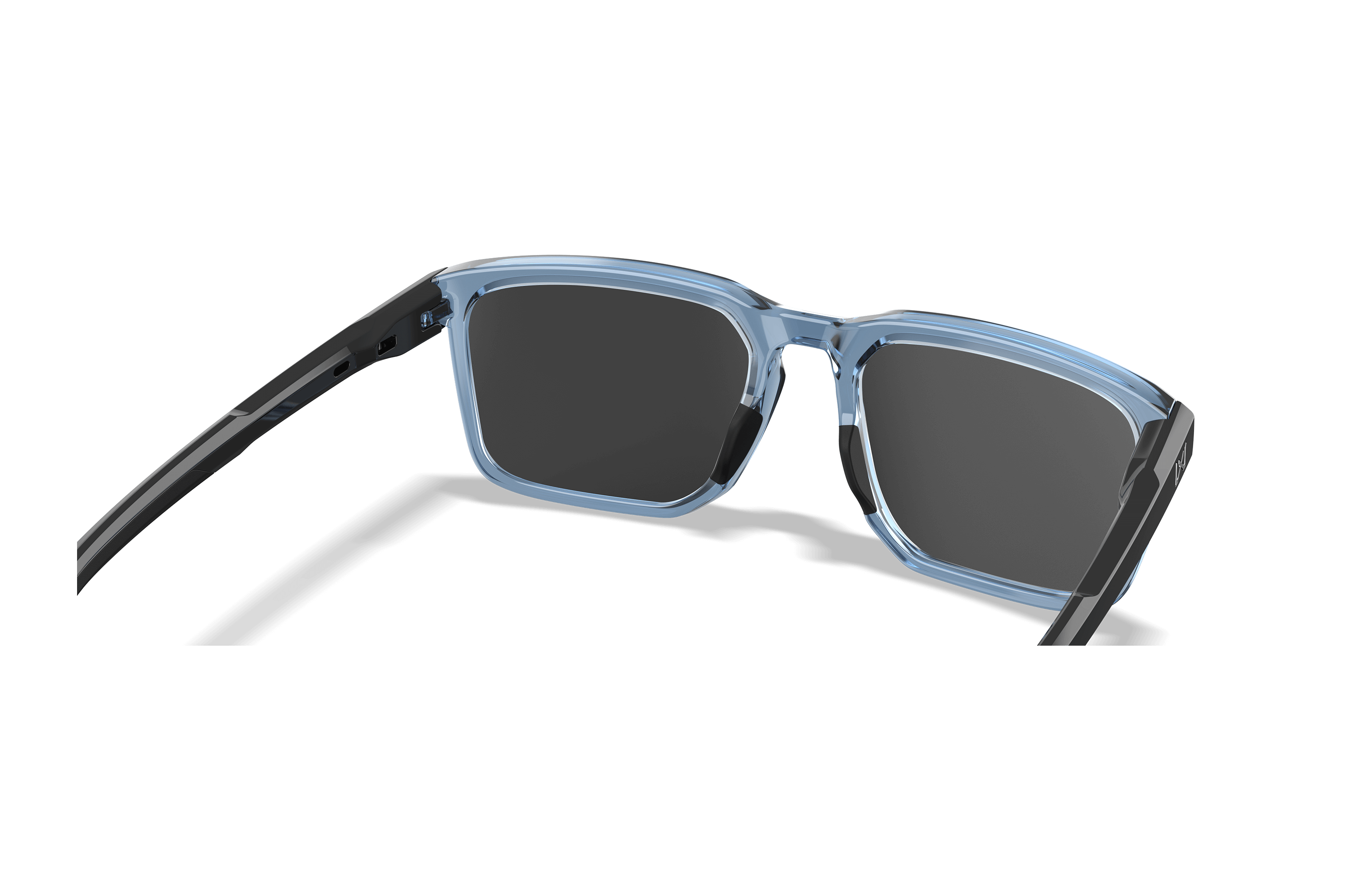 WX Zulu Sunglasses CAPTIVATE™ Black Mirror Lenses Crystal Blue Frame