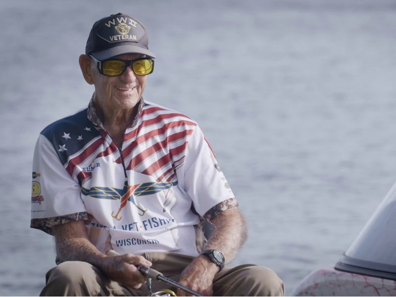 WWII Veteran fishing with Operation Heroes