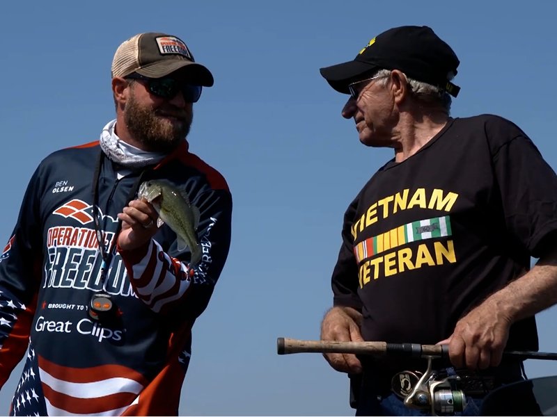 Vietnam Veteran fishing with Operation Heroes