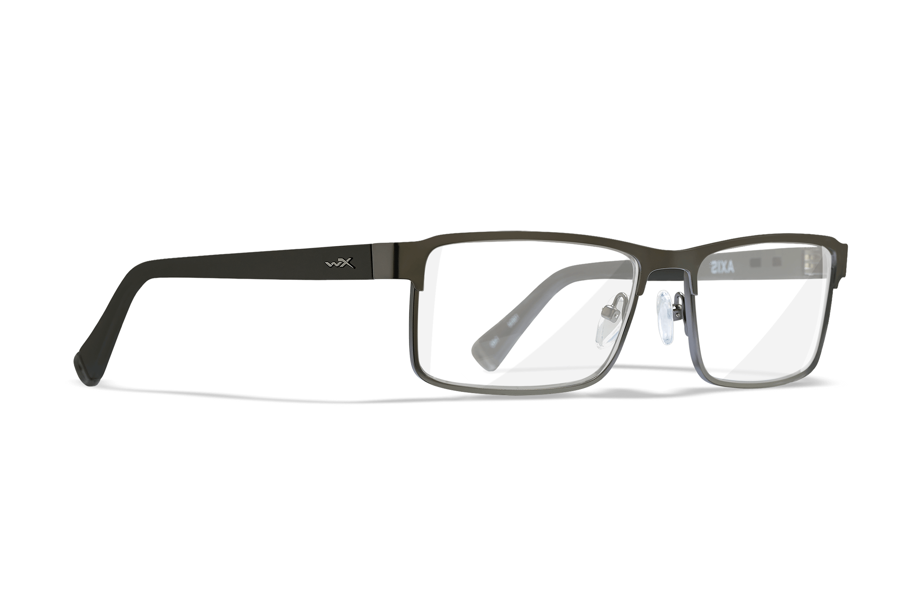 WX Axis Eyeglasses - Dark Gunmetal Frame with Green Temples | Wiley X