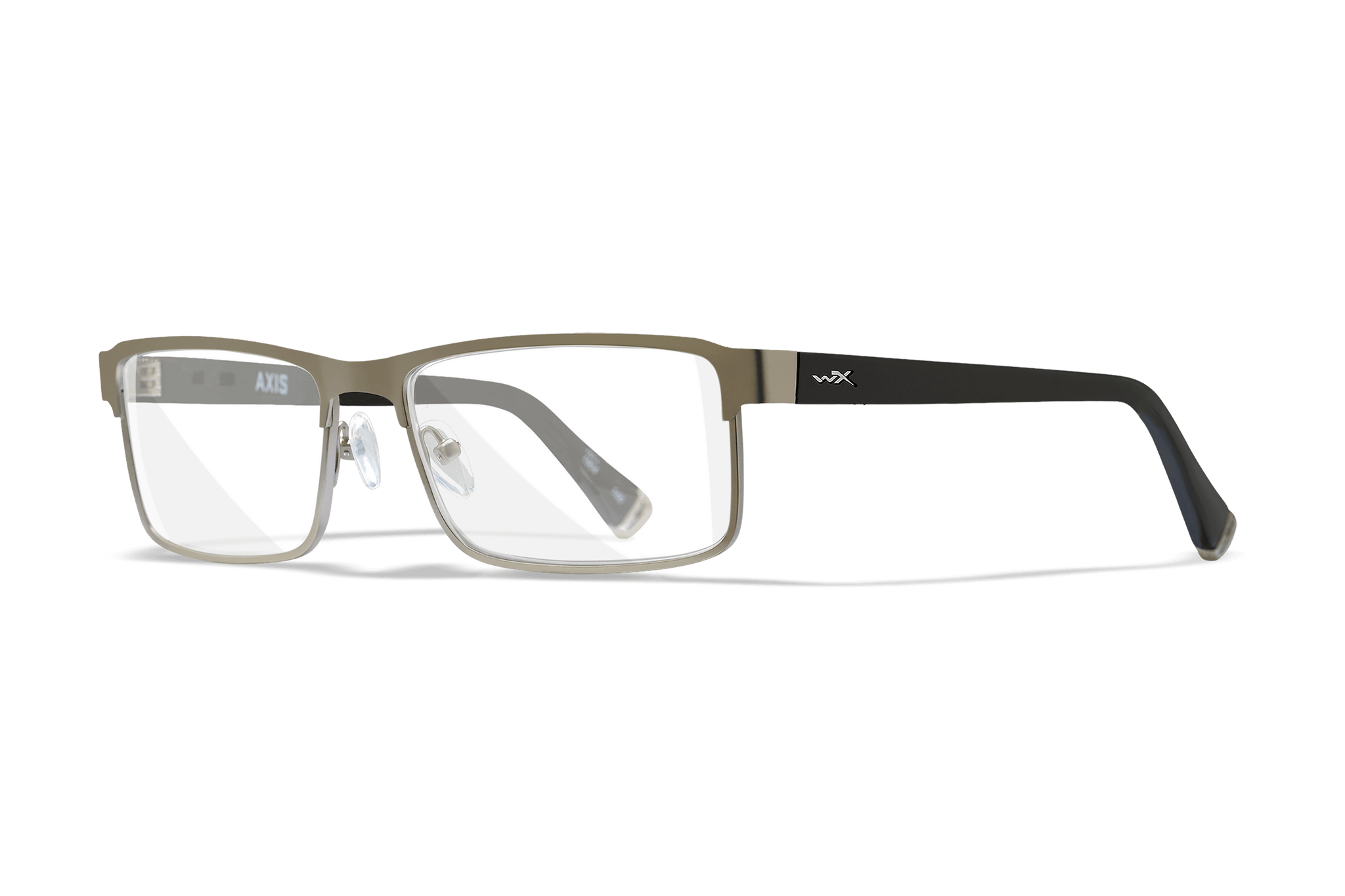 WX Axis Eyeglasses - Matte Silver Frame with Black Temples | Wiley X WX Axis Eyeglasses - Matte Silver Frame with Black Temples | Wiley X