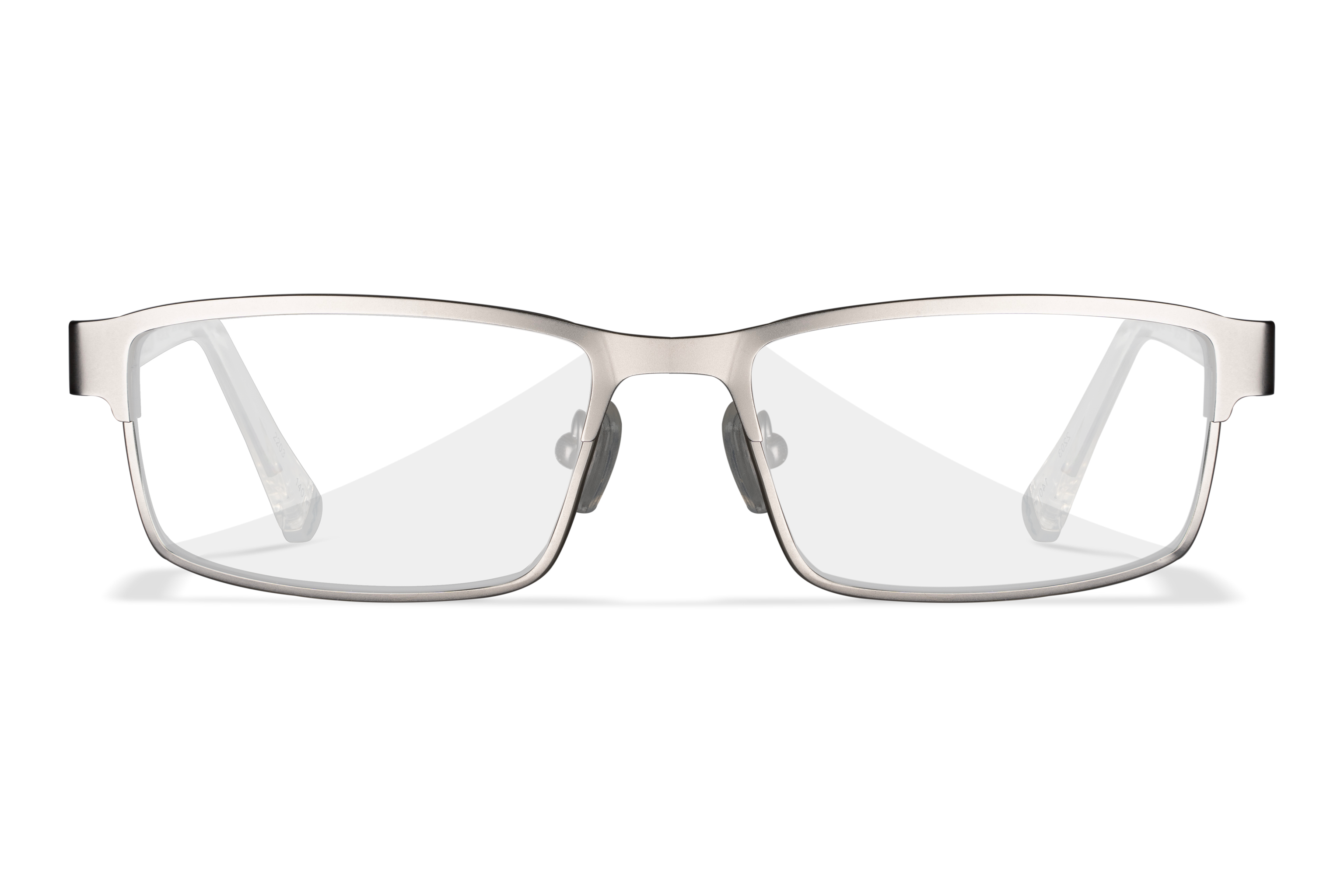 WX Fusion Eyeglasses - Matte Silver Frame Gloss Clear Crystal