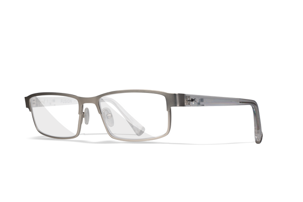 WX Fusion Eyeglasses - Matte Silver Frame Gloss Clear Crystal