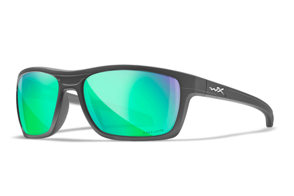 WX Kingpin Sunglasses - CAPTIVATE™ Polarized Green Mirror Lenses
