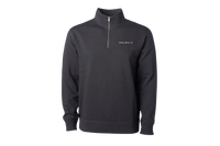 Dark gray pullover with a zipper on a black background