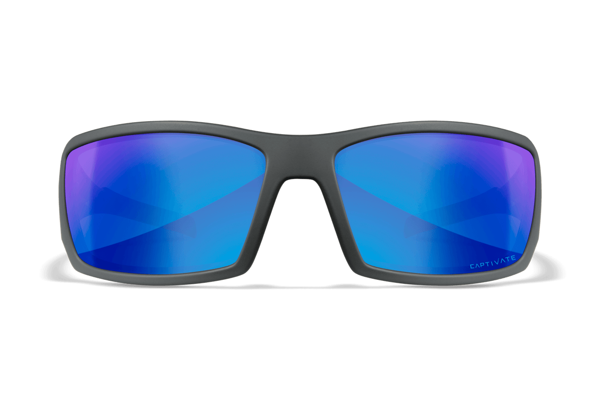 WX Twisted Sunglasses - CAPTIVATE™ Polarized Blue Mirror Lenses