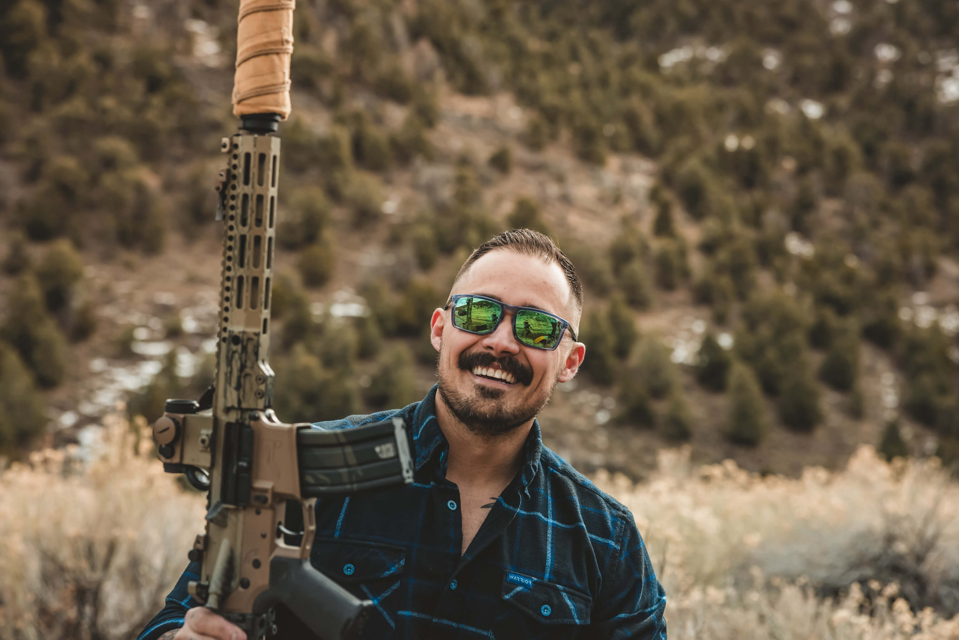Out on the range with the WX AXE
Captivate Polarized Green Mirror Lenses Gloss Crystal Grey Frame