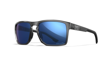 WX Founder with Captivate Polarized Blue Mirror Lenses and Matte Crystal Grey Frame