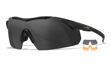 WX Vapor Changeable Matte Black Sunglasses Front Left Angle View