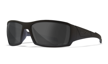 SSTWI18  CAPTIVATE™ Polarized Grey Lens with Matte Black Frame, Front Angle Left View.