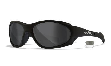 WX XL-1 Matte Black Frame with Changeable Clear and Smoke Grey Lenses Front Left