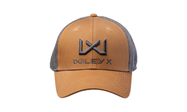 Wiley X Trucker Cap in Tan with Grey Logo - Front View