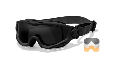 WX Spear Black Tactical Goggles 3 Lenses