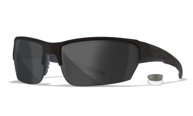 WX Valor Sunglasses Matte Black Frame with Clear and Smoke Grey Changeable Lenses