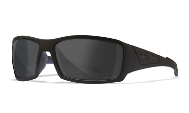 SKU: SSTWI18 CAPTIVATE Polarized Grey Lens with Matte Black Frame, Front Angle Left View.