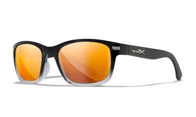 WX Helix Gloss Black Frames with CAPTIVATE™ Polarized Bronze Mirror Lenses Front Left