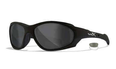 WX XL-1 Matte Black Frame with Changeable Clear and Smoke Grey Lenses Front Left
